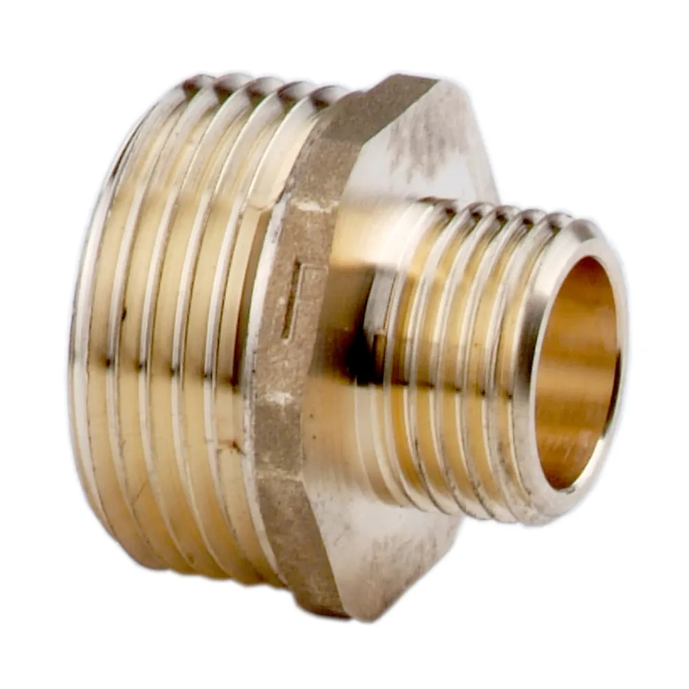 Nypel redukcyjny mosiężny 6/4"x1" żółty