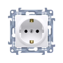 Gniazdo SIMON 10 - Białe Gniazdo 1x Schuko 16A 250V