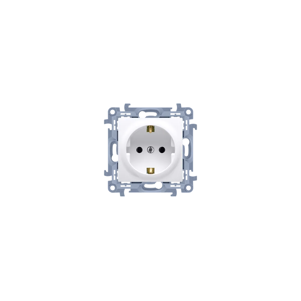 SIMON 10 Socket - White 1x Schuko Socket 16A 250V