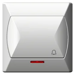 Illuminated doorbell button 10AX 250V - White