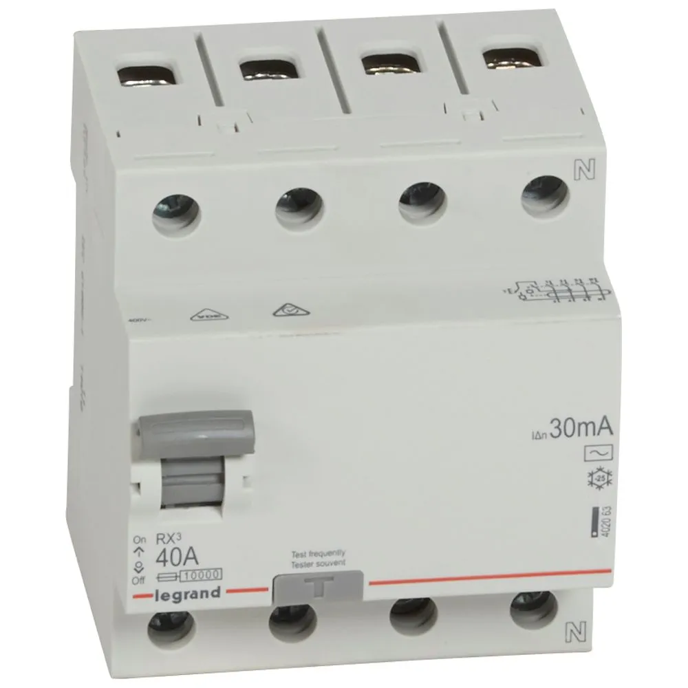 RX3 40A Residual Current Circuit Breaker - Safe Installation