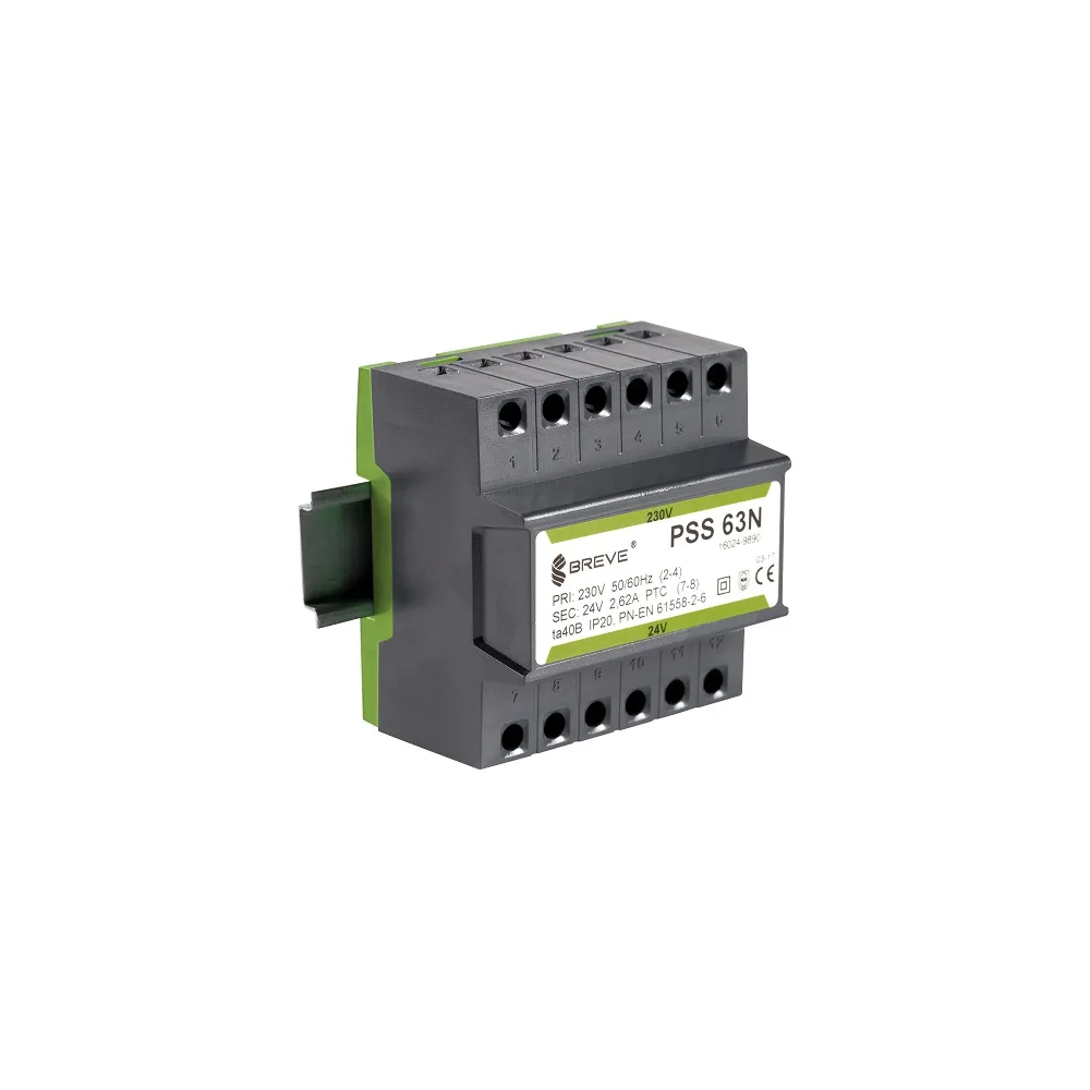 PSS 63N Transformator Bezpieczeństwa 1F 63VA 230V AC/24V AC