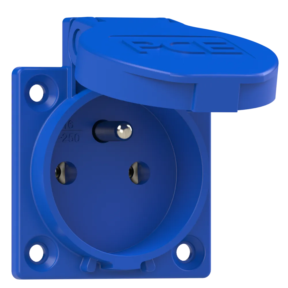 Gniazdo tablicowe 1F 1x Z/U IP54 250V niebieskie
