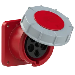 63/5 Straight Panel Power Socket IP67 400V