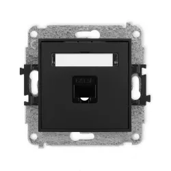 Mini module black matte computer socket