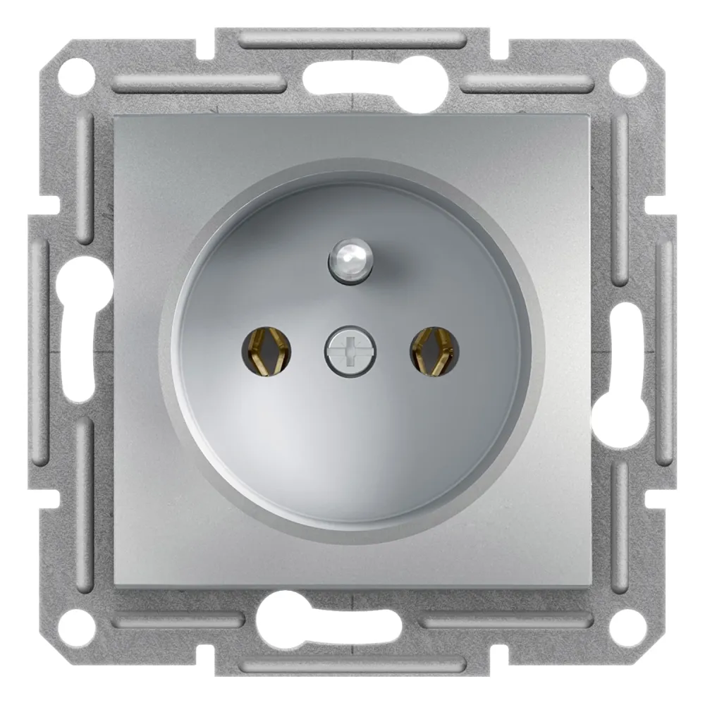 Gniazdo Asfora 2P+PE bez ramki - Aluminium EPH2800161
