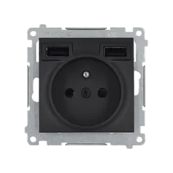 Simon 54 Matte Black Module with USB Charger