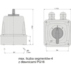 Łuk 25-43 L-0-P cam switch connector OB 25A IP44