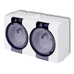 Gniazdo Senior Białe 2x Z/U z Klapką Dymną - 16A 250V