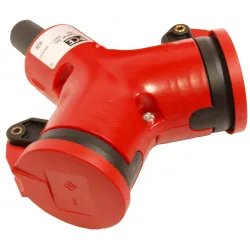 Portable Splitter 2x Sockets/Plugs 230V IP44 with Cap