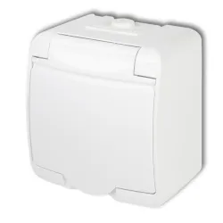 JUNIOR WHITE socket with flap - 1x Z/U 16A 250V