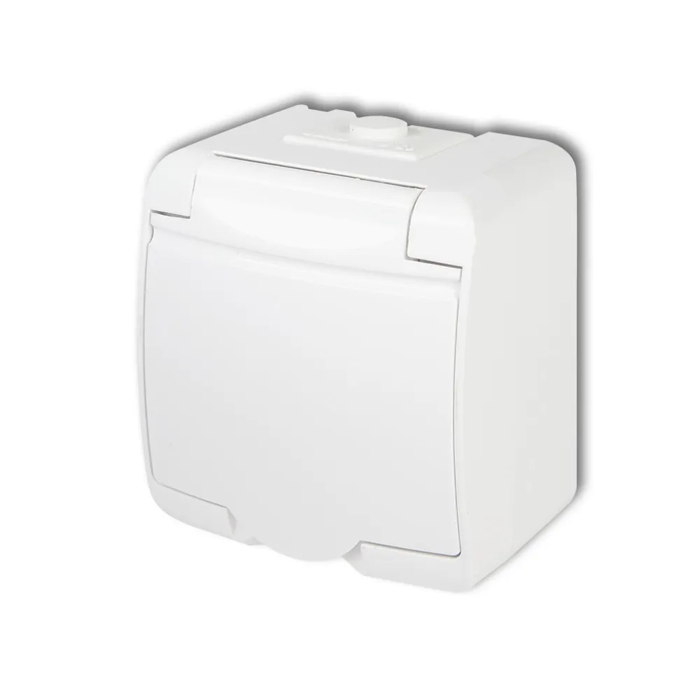 JUNIOR WHITE socket with flap - 1x Z/U 16A 250V