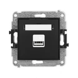 Mini module black matte socket charger 1x USB 5V 2A