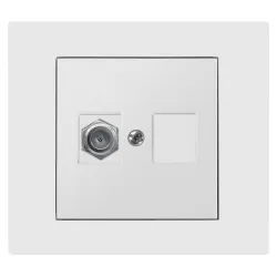 VESTRA TV Socket Module - White Flush-Mounted Socket