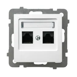 AS computer socket white module - 2x UAE 8 CAT.5E
