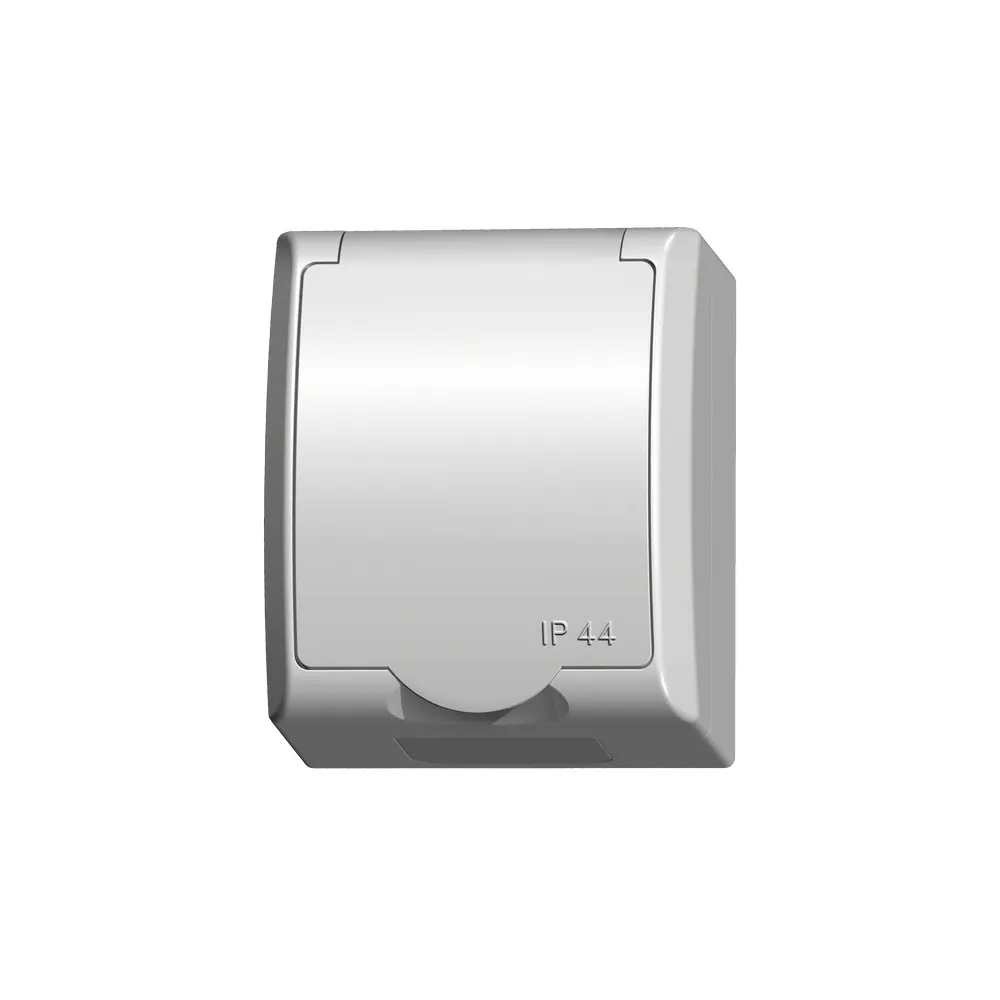 Fala White Socket 1x Schuko with flap IP44