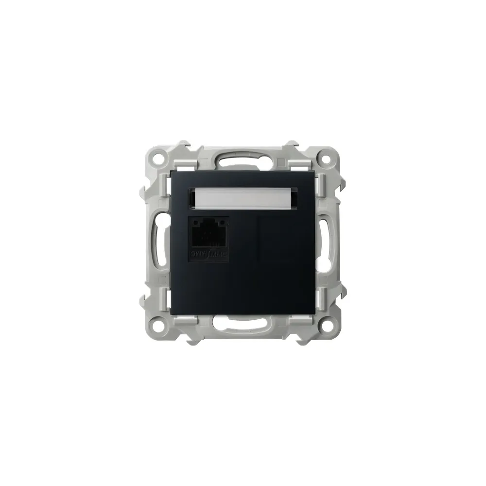Sapphire module black metallic - computer socket 1x cat. 5E