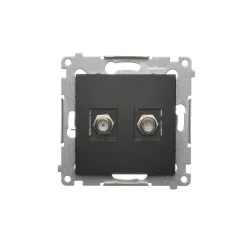 Simon 54 Module Matte Black 2x TV Socket Type F