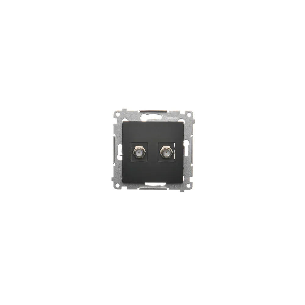 Simon 54 Module Matte Black 2x TV Socket Type F