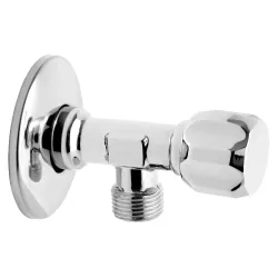 Zawór grzybkowy kątowy 1/2" x 3/8" z metalowym uchwytem