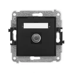 Mini module black matte antenna socket 1x TV