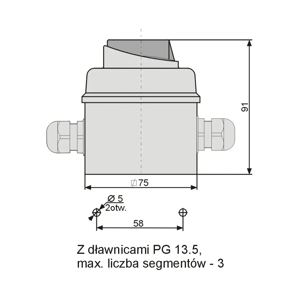 Łuk E12-43 L-0-P łącznik krzywkowy OB 12A IP65