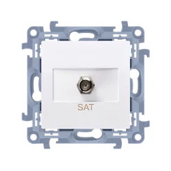 SIMON 10 TV Socket - White Type F Socket