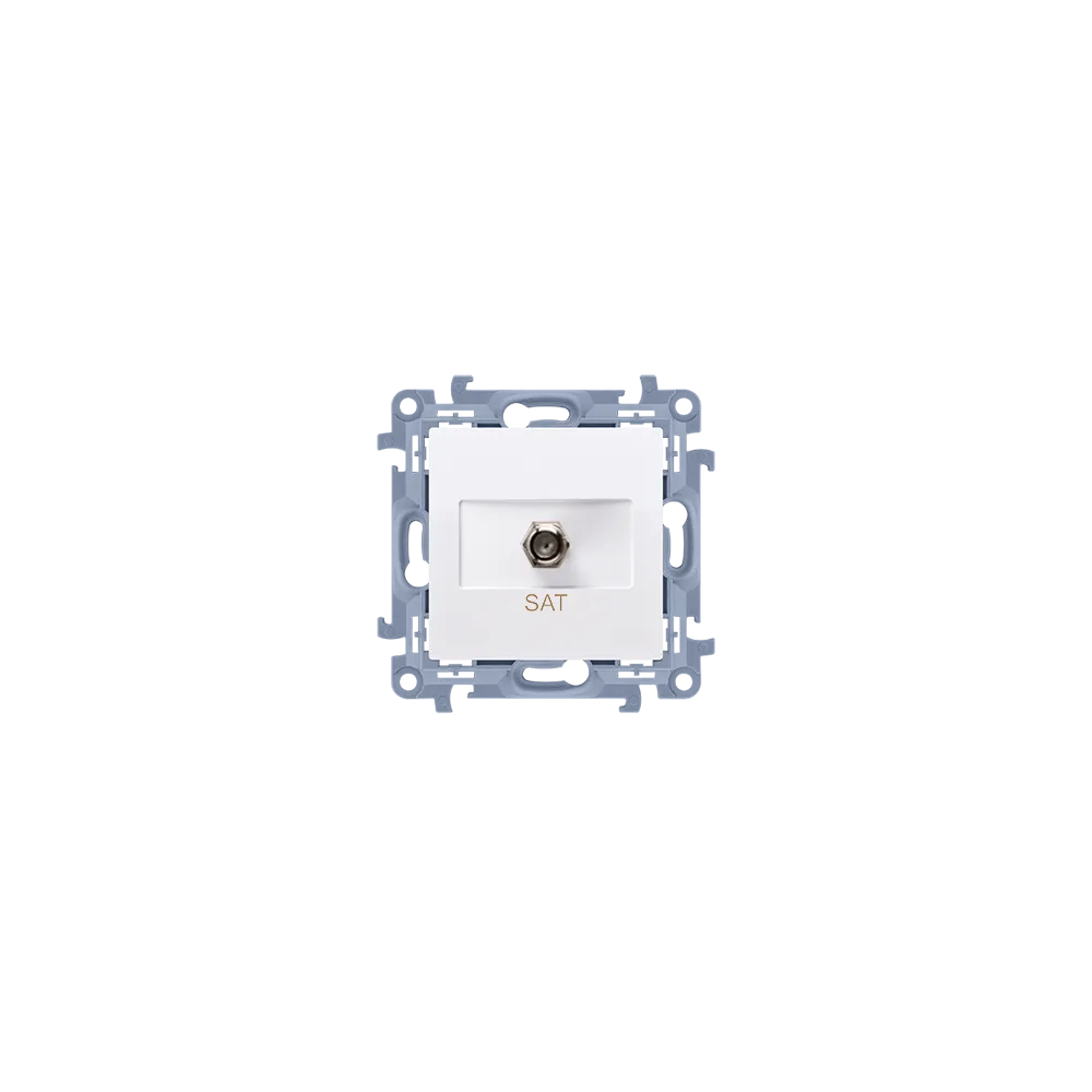 SIMON 10 TV Socket - White Type F Socket