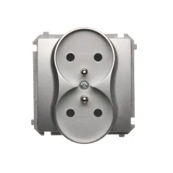 SIMON BASIC Silver Matte Module Socket 2x TV/Radio