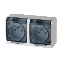 Hermes White NT Socket 2x TV/Radio with Smoke Cover