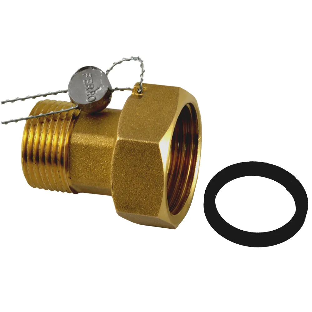 1/2" Brass Half Coupling for Water Meter