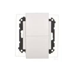 SIMON 55 Module - Matte White, 2x TV/Radio Socket with Cover