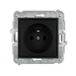 Mini module black matte socket 1x TV/FM with shutters