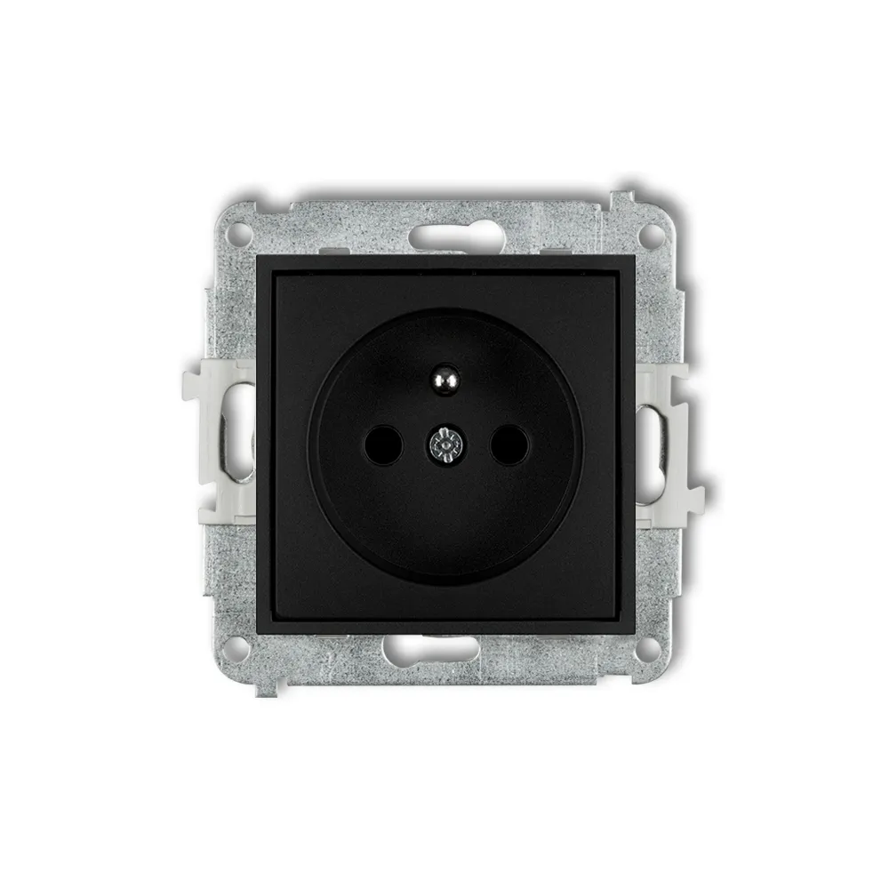 Mini module black matte socket 1x TV/FM with shutters