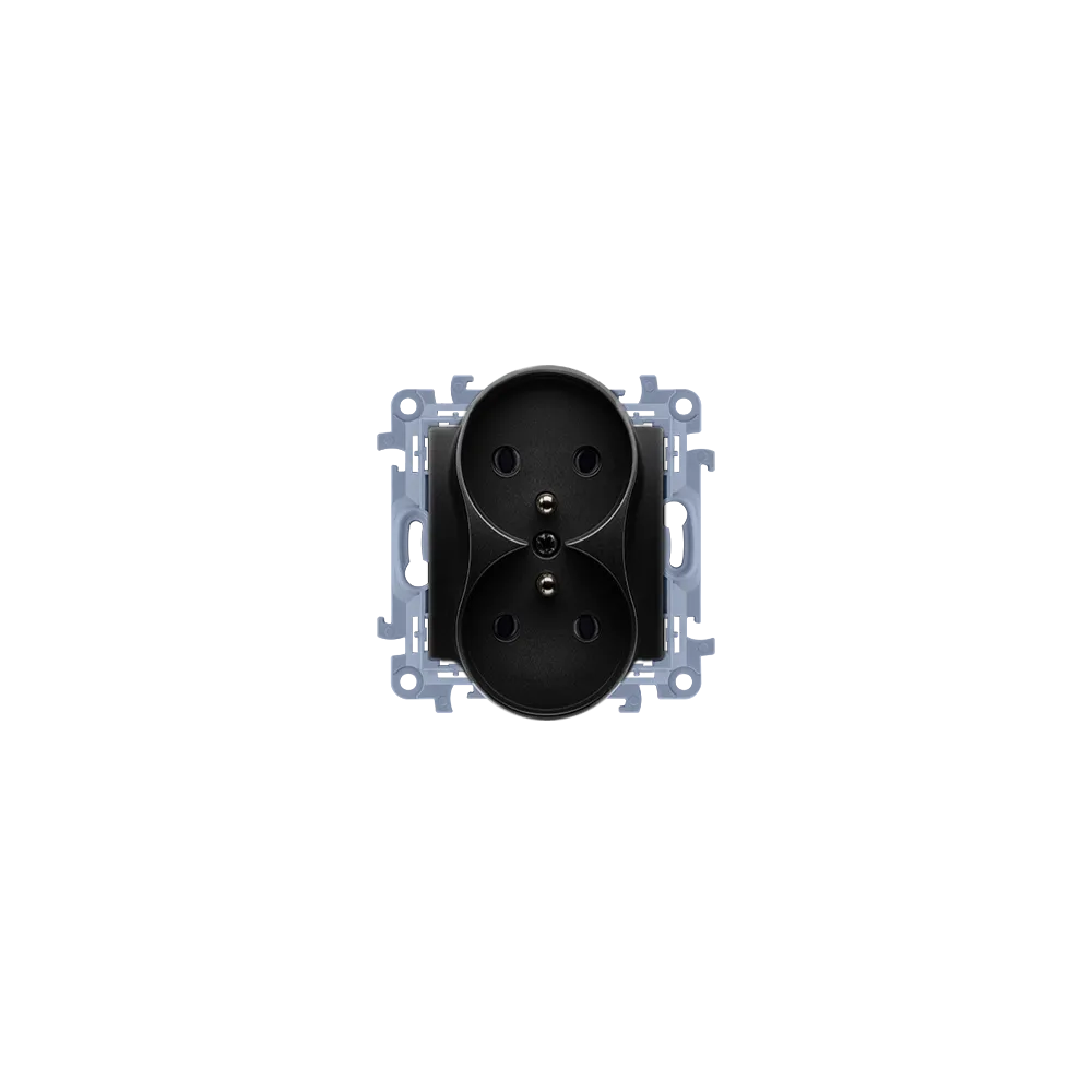 SIMON 10 socket black matte 2x USB 16A 250V