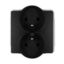 Moduł DECO czarny mat - gniazdo podwójne 2x Z/U