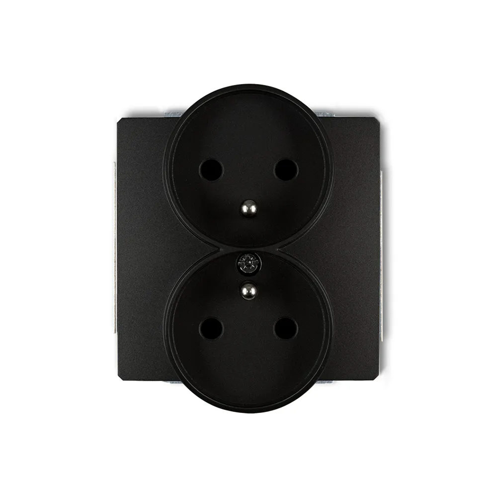 DECO module matte black - double socket 2x TV/FM
