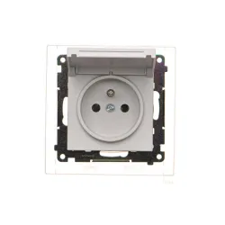 SIMON 55 Light Gray Matte Socket 1x Z/U IP44