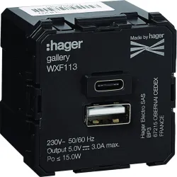 Ładowarka USB A+C 3A Mech. 2M LUMINA