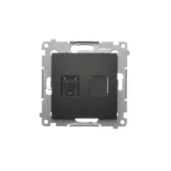 SIMON 54 Computer Socket Module Matte Black