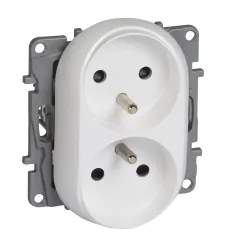 Niloe 2-module Socket - White