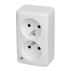Berg White Socket NT 2x S/F IP20 - Safe and Aesthetic