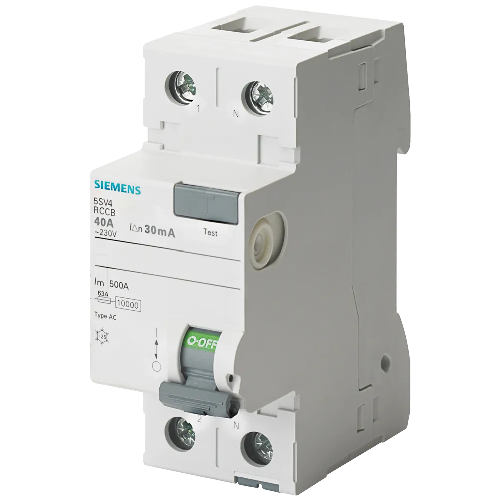 Residual current circuit breaker 5SV4 63A/30MA/AC - Safety and me