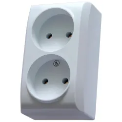 BIS WHITE SOCKET NT 2X B/U NT IP20