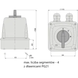 ŁUK 63-23 0-T-G Łącznik Krzywkowy 63A