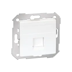 Flat white cover for telecommunication sockets