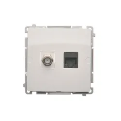 Simon Basic White Module TV and Computer Socket