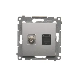 Simon 54 Module Matte Silver TV and Computer Socket