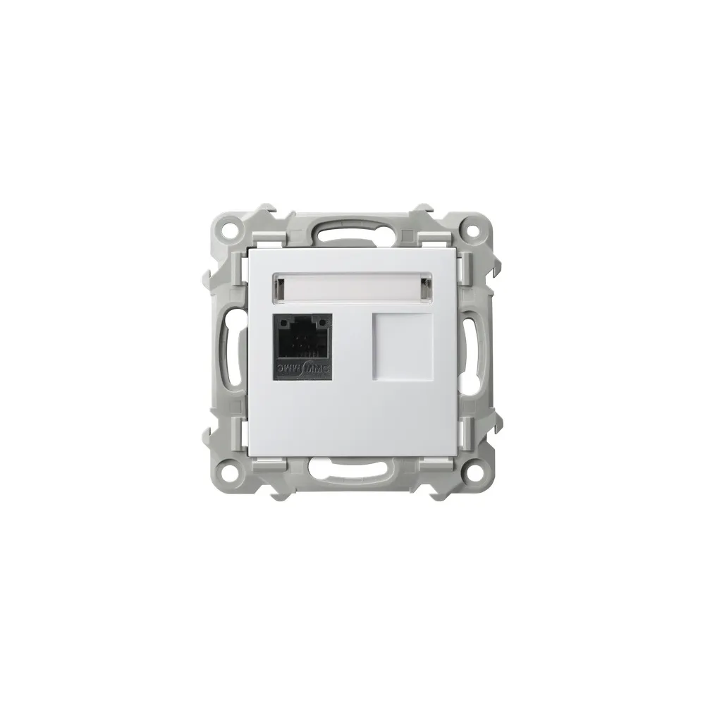 Szafir White Module Computer Socket 1X