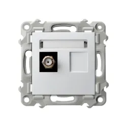 Szafir White Module F-Type Antenna Socket 1x